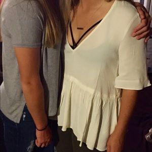 White open back blouse